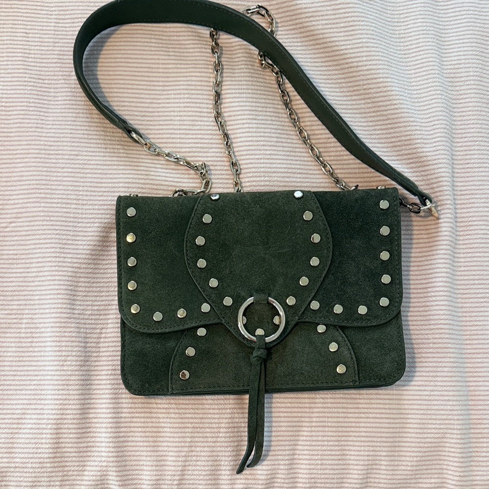 Zara Green Studded Shoulder Bag